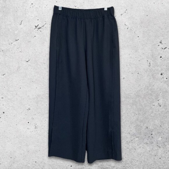 Nanette Lepore Pants Wide Leg Elastic Waist Lightweight Fabric‎ Black Women's 10 - Picture 1 of 10